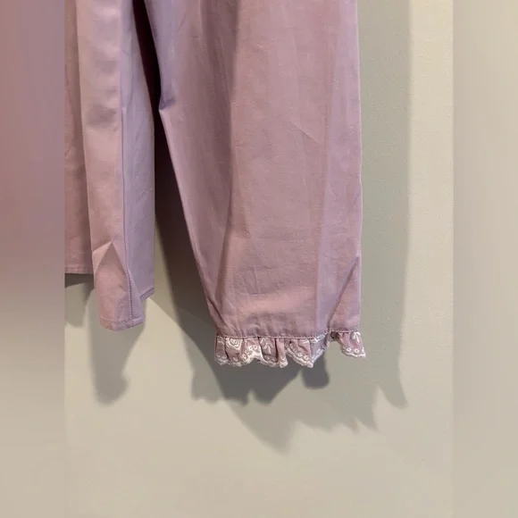 Pink Ruffled Long Sleeve Blouse with Bib Collar - Picture 5 of 10